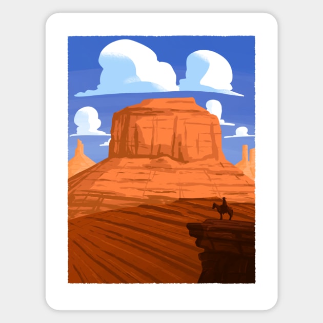 Old Cowboy and the Canyon Sticker by BrokenArrow